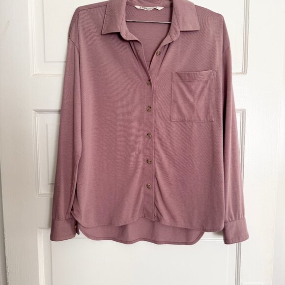 Free Fly Apparel - Women's Mauve Long-Sleeved Button Down Bamboo Shirt - S - Picture 7 of 7